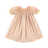 Pink Floral Smocked Bishop Dress