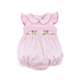 Easter Celebration Pink Pique Smocked Collared Bubble