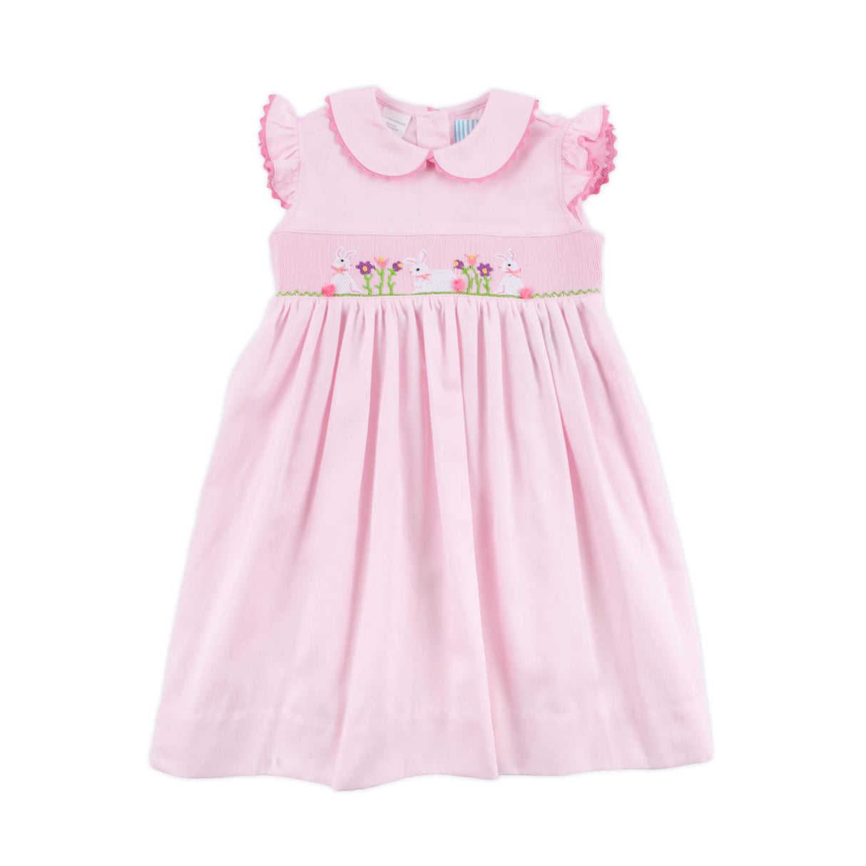 Easter Celebration Pink Pique Smocked Collared Dress
