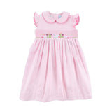 Easter Celebration Pink Pique Smocked Collared Dress