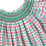 Christmas Eve Plaid Smocked Bishop Dress