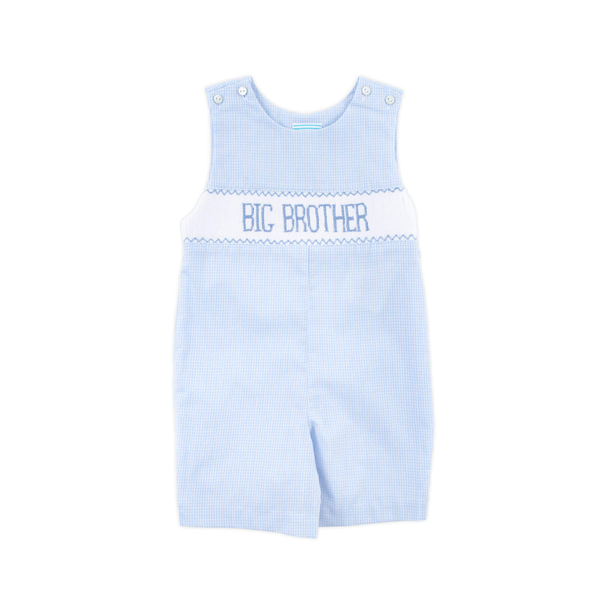 Big Brother Smocked Light Blue Gingham Jon Jon