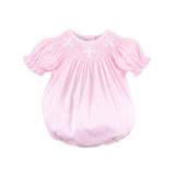 Smocked Cross Pink Pique Bubble