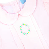 Cross and Wreath Embroidered Pink Sally Dress