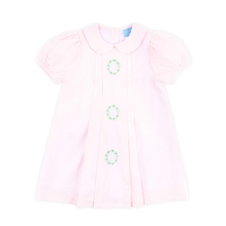 Cross and Wreath Embroidered Pink Sally Dress