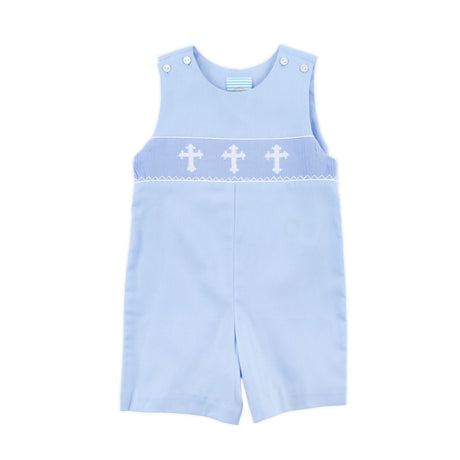 Cross Smocked Light Blue Pique Jon Jon