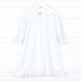 Pink Trim Pleated Nightgown