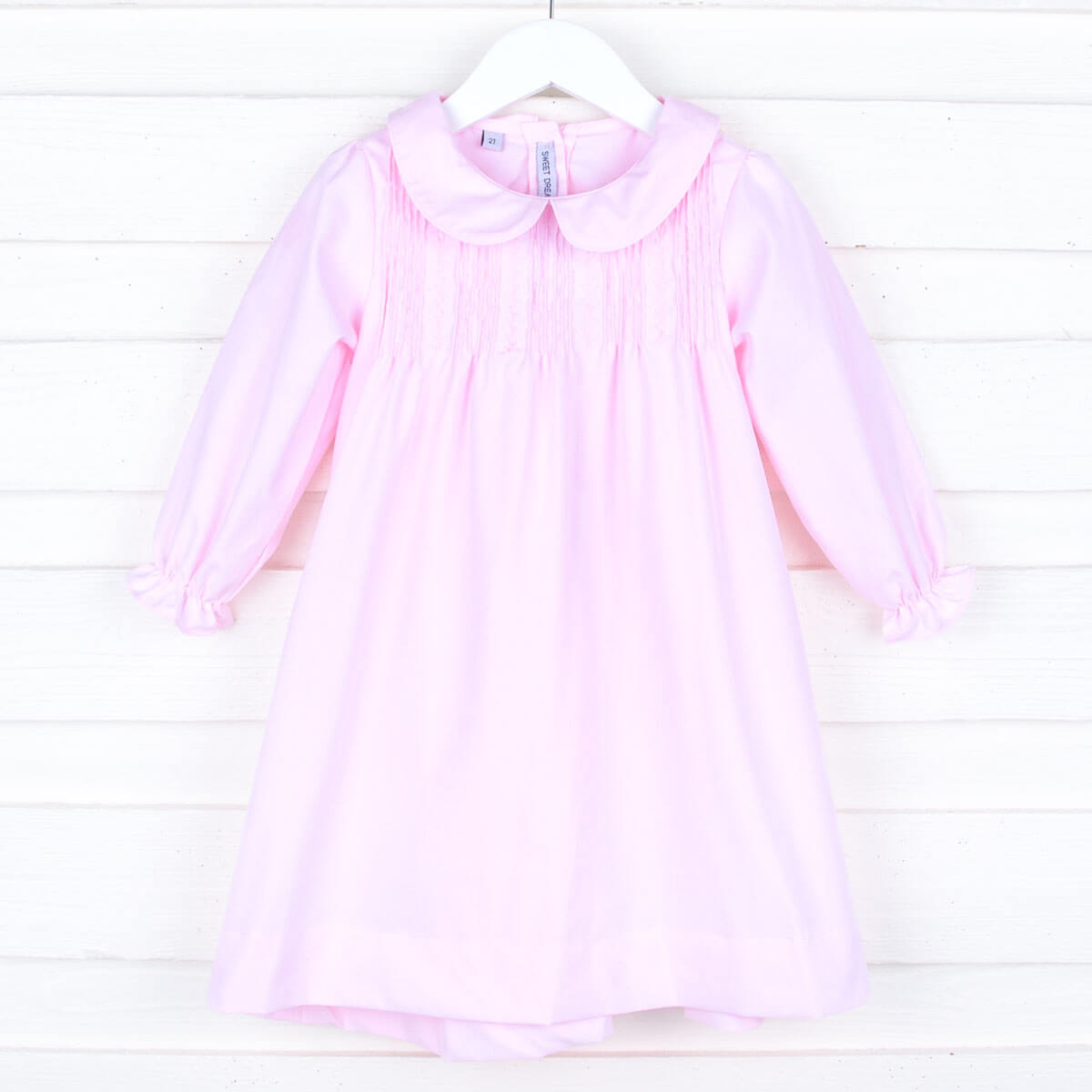 Pink Pleated Stitched Dress
