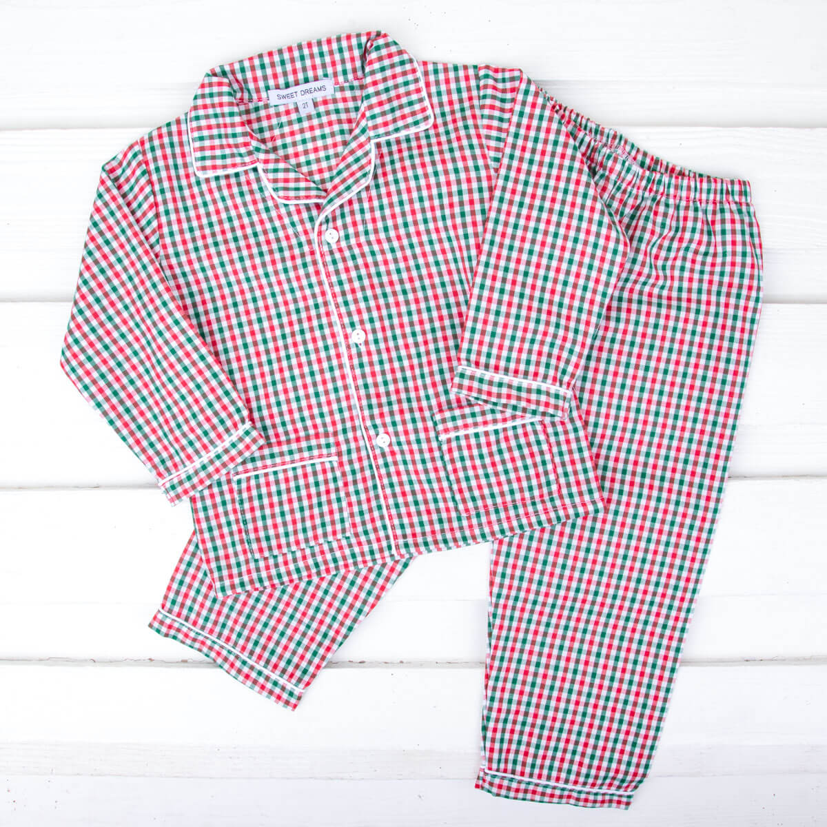 Green & Red Gingham Classic Pajamas