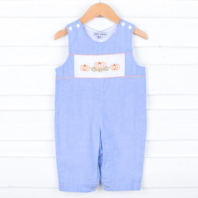 Embroidered Pumpkin Chambray Longall