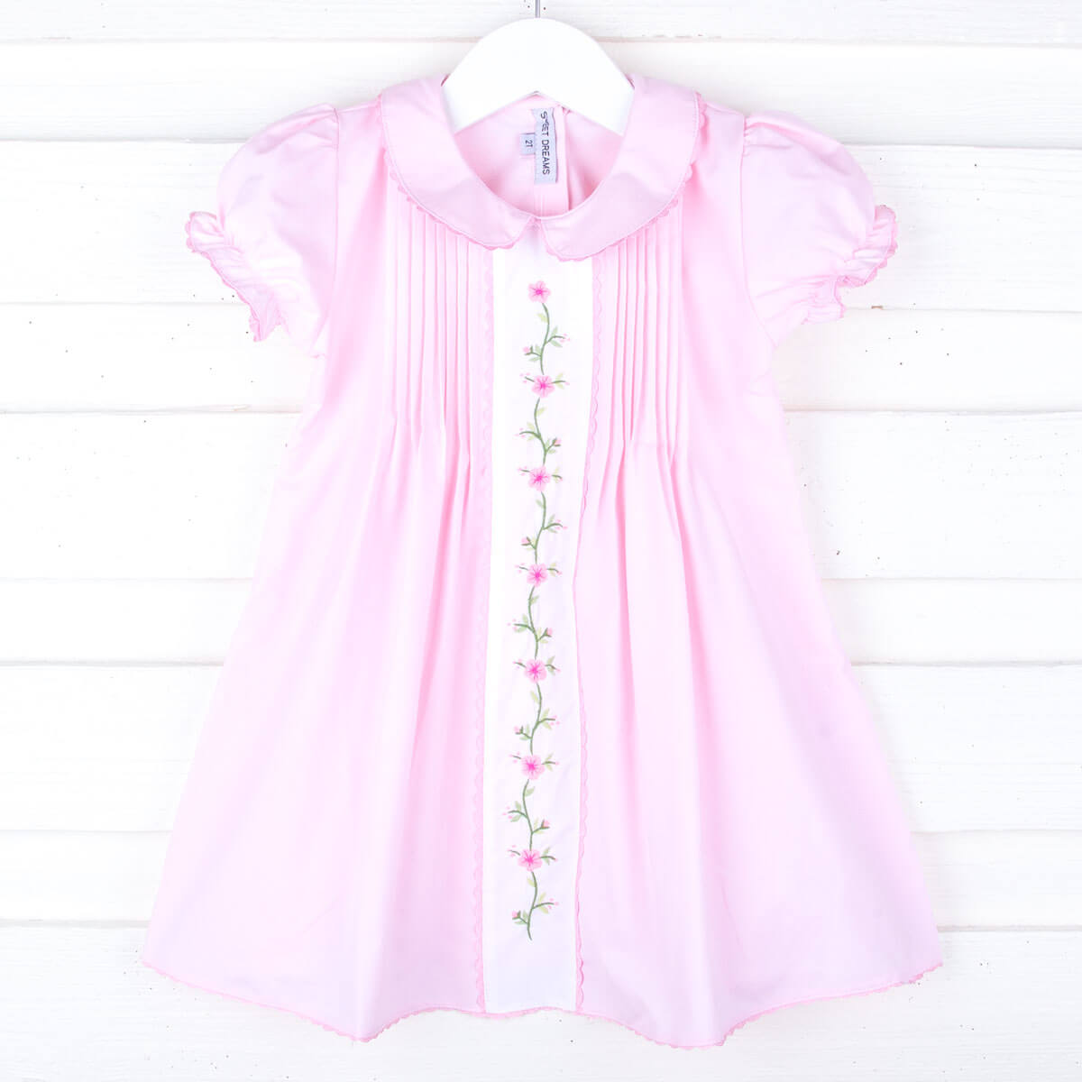 Embroidered Cherry Blossom Pink Dress