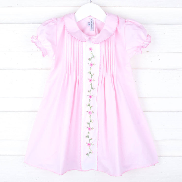 Embroidered Cherry Blossom Pink Dress