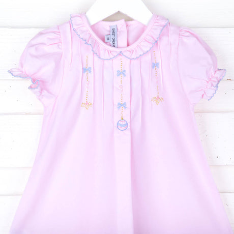 Ornament Embroidered Pink Dress