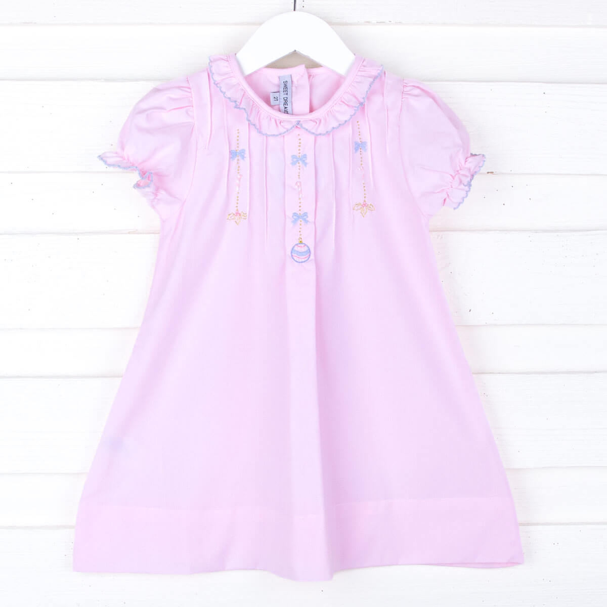 Ornament Embroidered Pink Dress