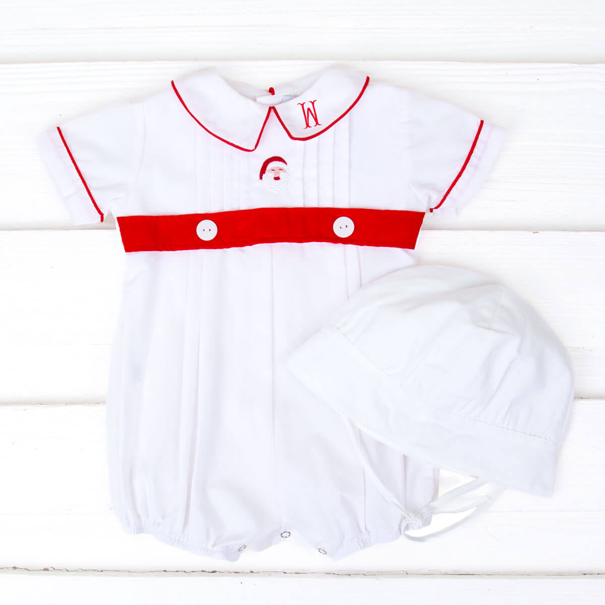 Santa Embroidered Collared Bubble