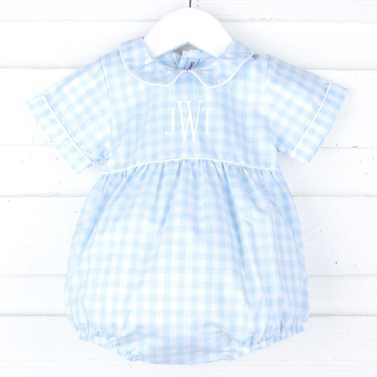 Light Blue Gingham Collared Bubble