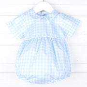 Light Blue Gingham Collared Bubble