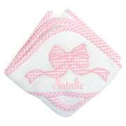 Pink Bow Hooded Towel Set