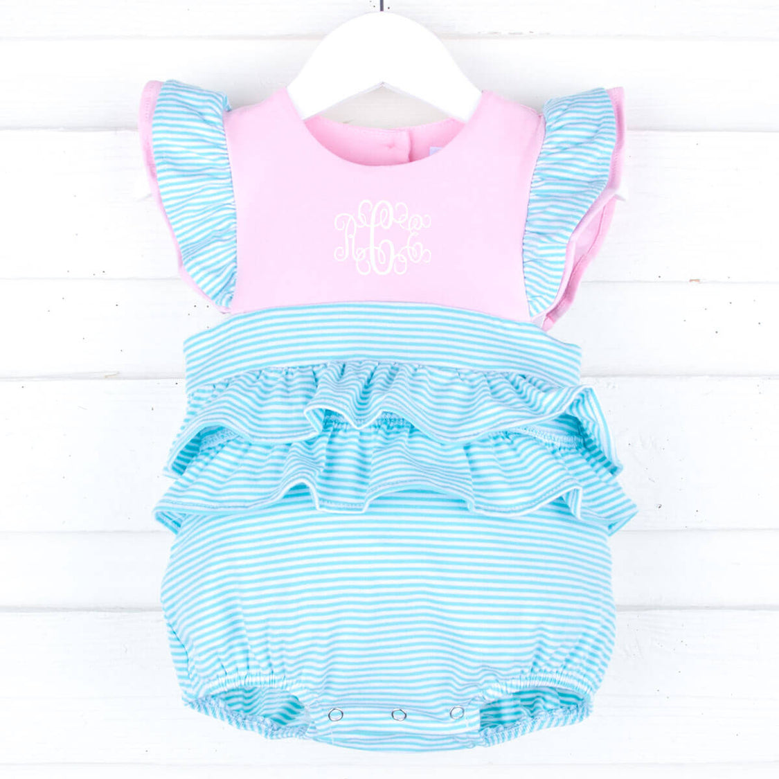 Sophie & Lucas Baby Girls Cozy Club Scallop Bubble Set - Blue main image 1