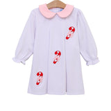 Candy Cane Long Sleeve Polka Dot Dress