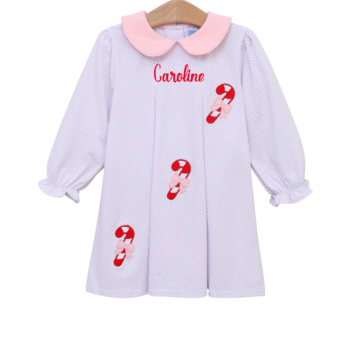 Candy Cane Long Sleeve Polka Dot Dress