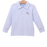 Horse Embroidered Light Blue Knit Polo