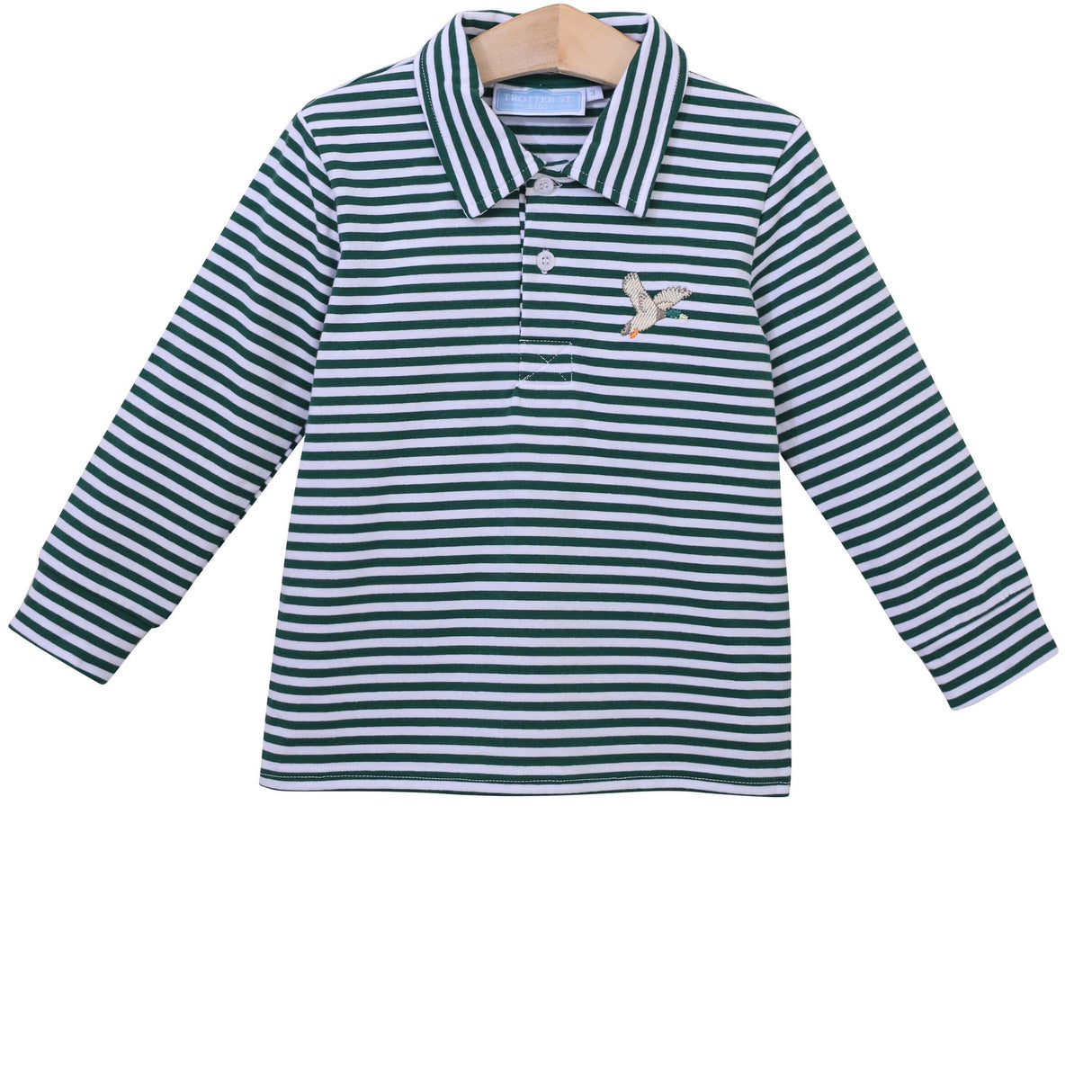 Mallard Embroidered Stripe Knit Polo