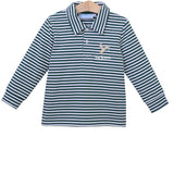 Mallard Embroidered Stripe Knit Polo