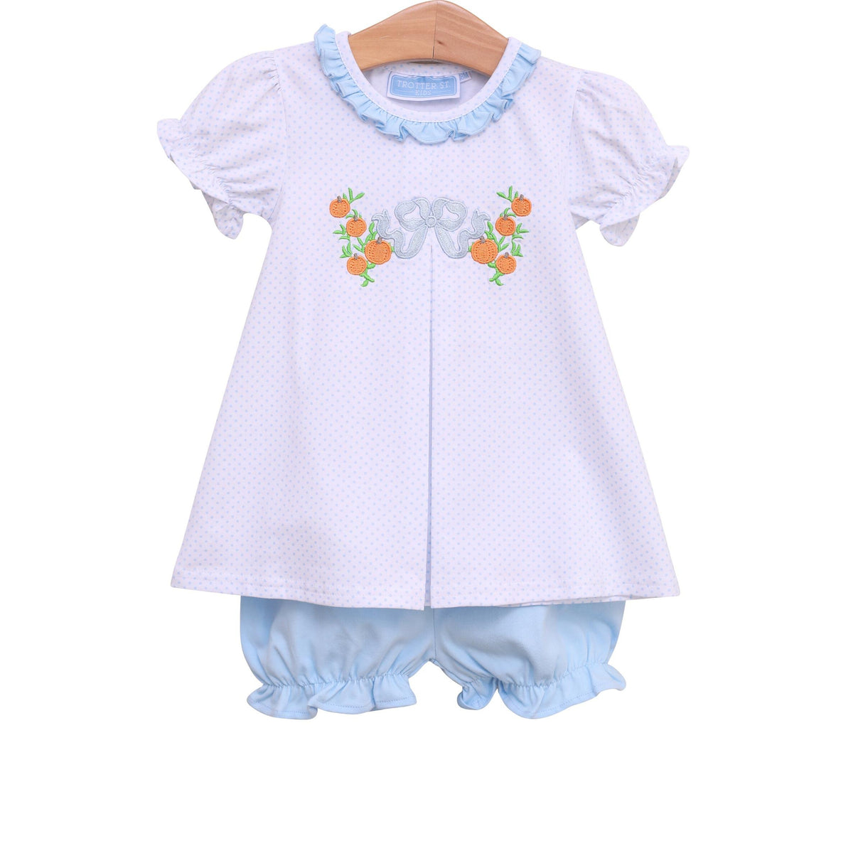 Bow & Pumpkins Polka Dot Knit Bloomer Set