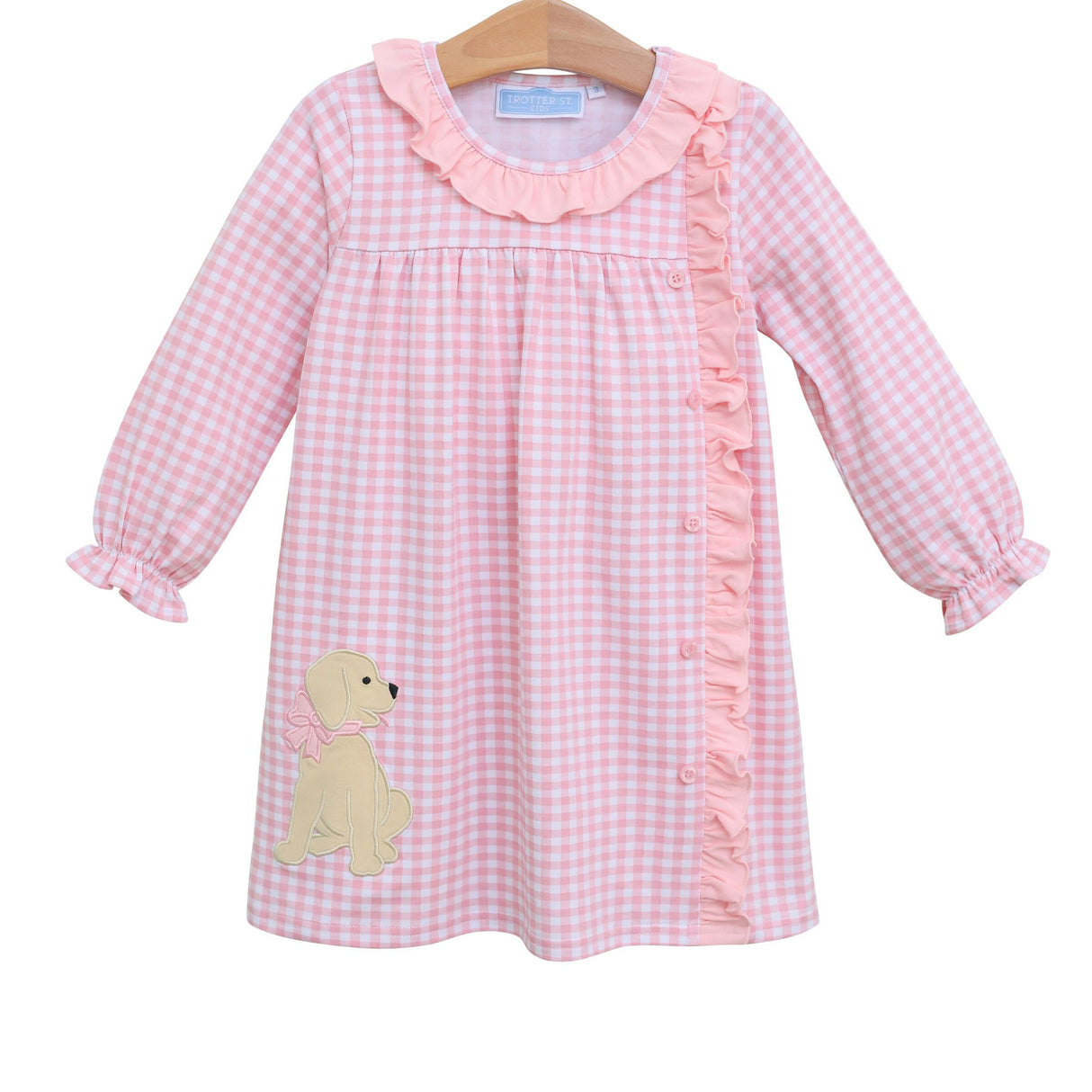 Puppy Pink Gingham Knit Dress