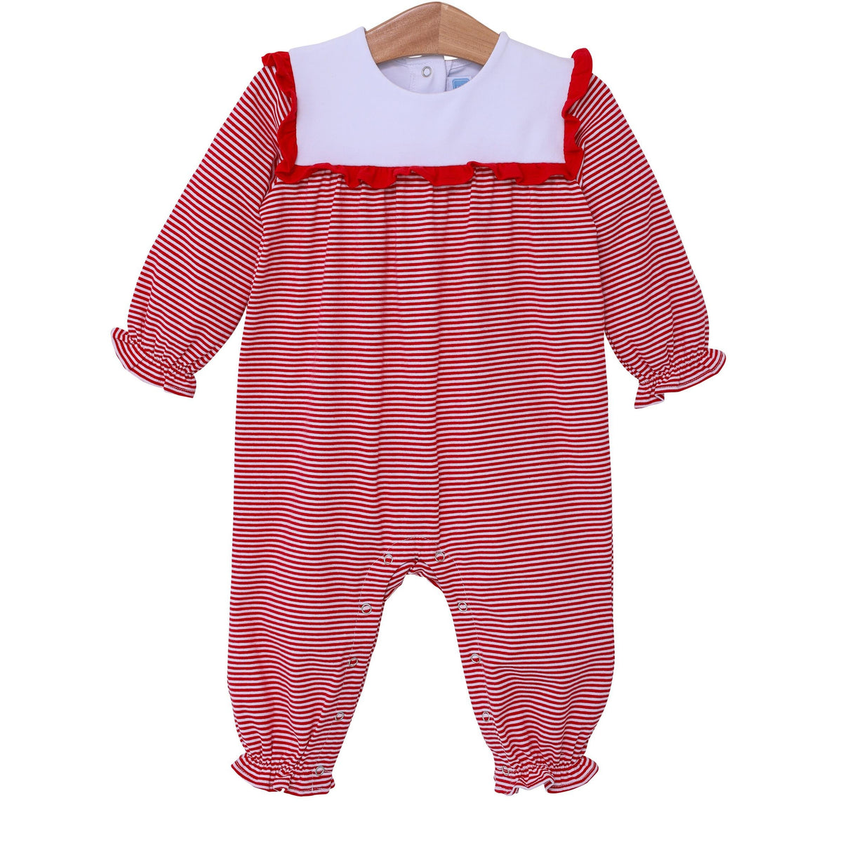 Marie Red Stripe Knit Romper