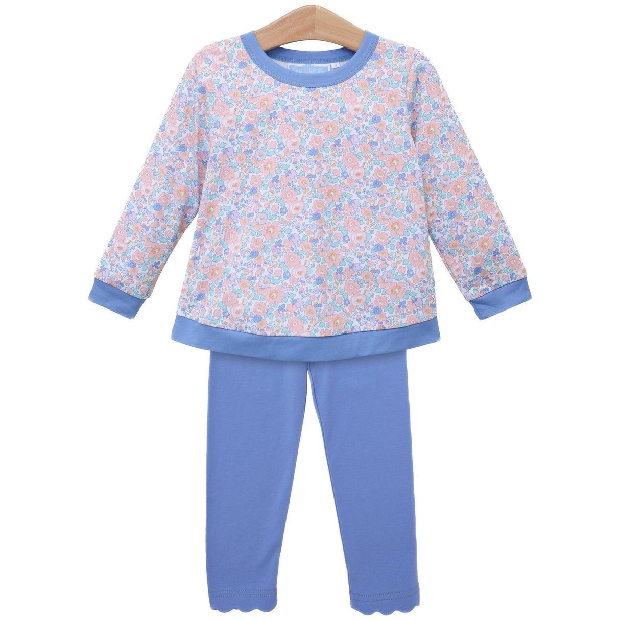 Frankie Blue Floral Knit Pants Set