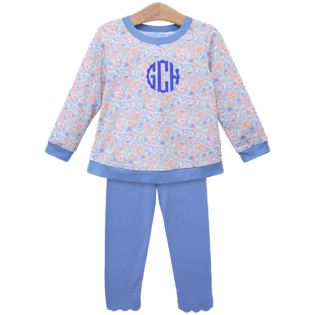 Frankie Blue Floral Knit Pants Set