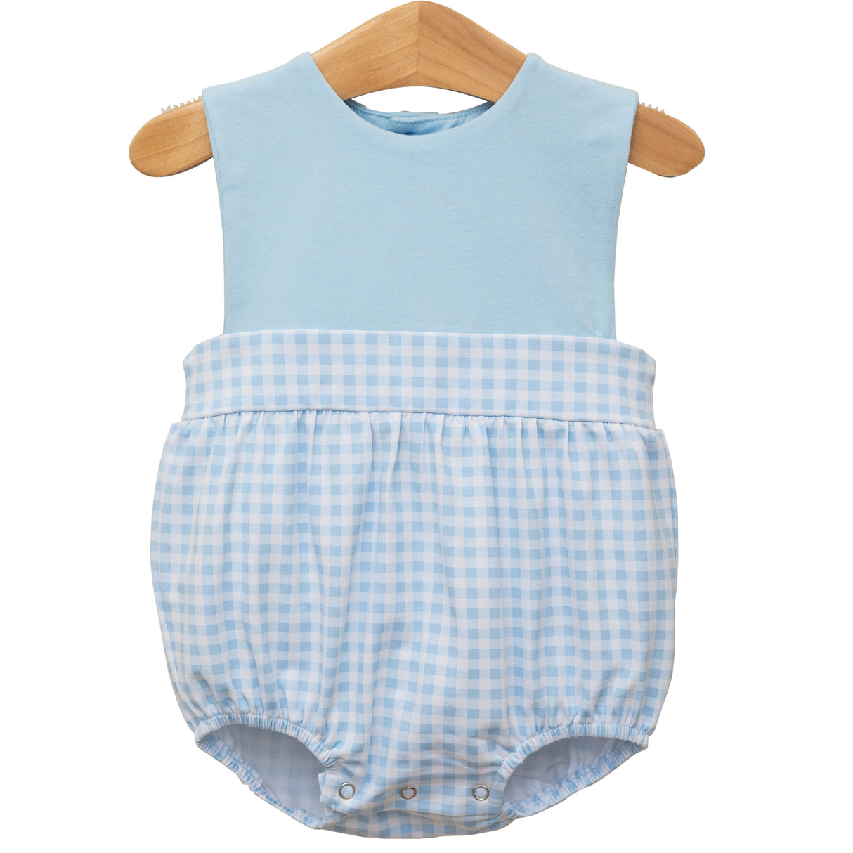 Thomas Light Blue Knit Gingham Sun Bubble