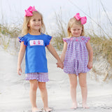 Anchor Smocked Pink Plaid Bubble