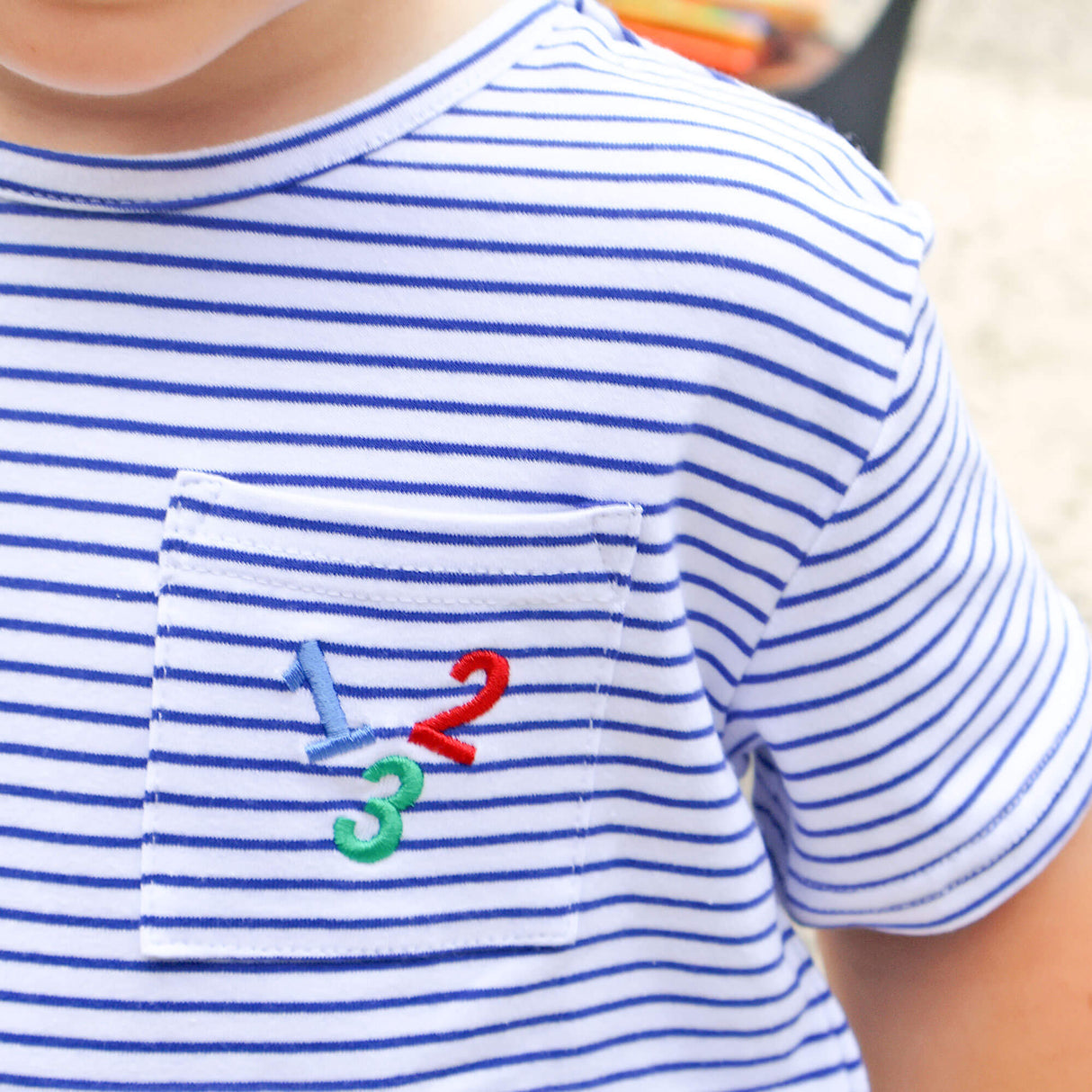 Good Apple Blue Stripe Short Sleeve Pocket Shirt