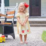 Apple Blossom Yellow Gingham Hannah Dress