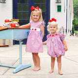 Apple Smocked Red Plaid Beverly Dress