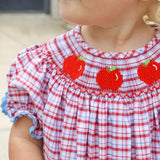 Apple Smocked Red Plaid Bishop Bubble
