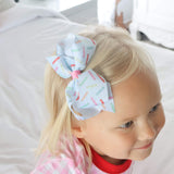 Colorful Crayon Print Grosgrain Hair Bow