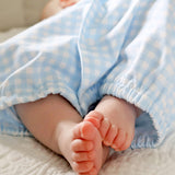Light Blue Gingham Layette Gown
