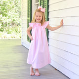 Ballet Smocked Pink Windowpane Angel Sleeve Dress