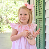 Ballet Smocked Pink Windowpane Angel Sleeve Dress