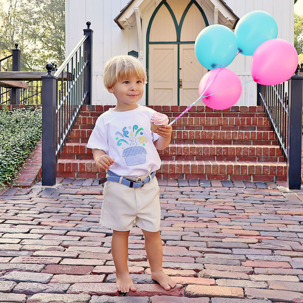 Third Birthday Cupcake Short Sleeve Shirt