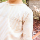 Tan Stripe Long Sleeve Pocket Shirt