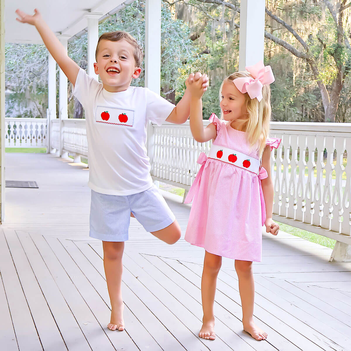 Sibling Apple Smocked outlet School Outfits