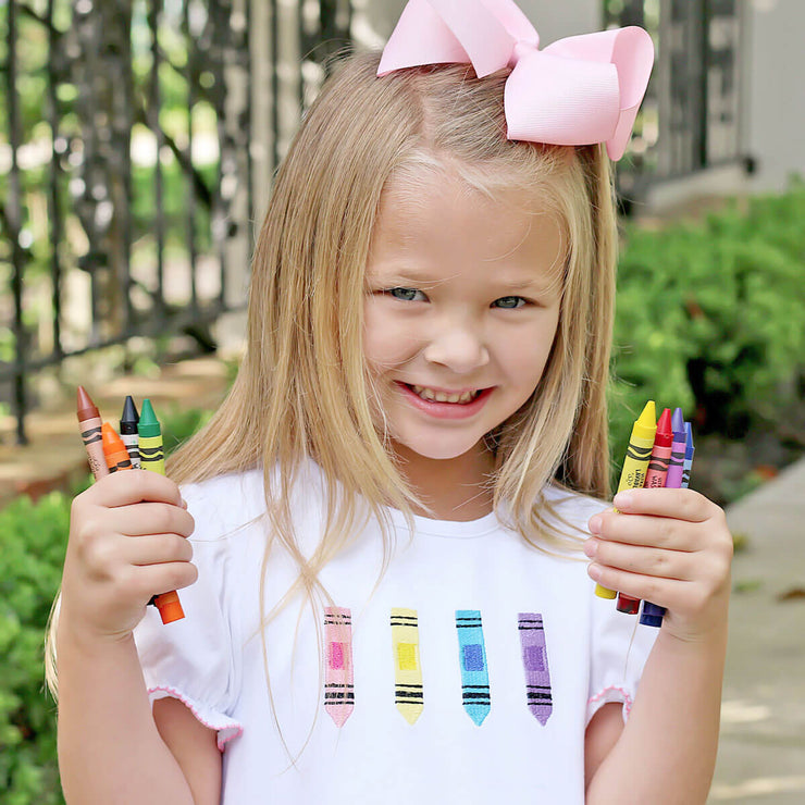 Crayons Pink Gingham Girl Short Set