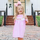 Apple & ABC Pink Gingham Ruffle Collared Dress