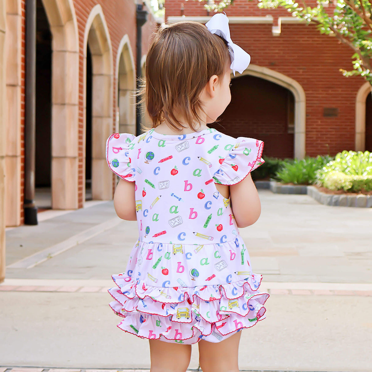Easy as ABC Pink Ruffle Bubble