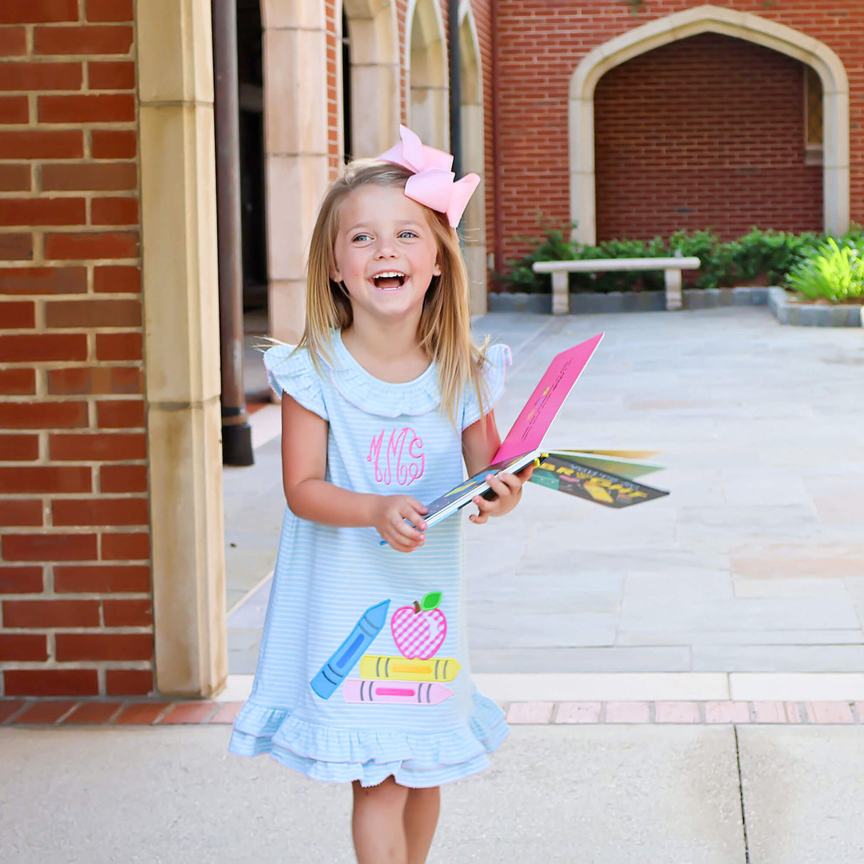 Bright Crayons Light Blue Stripe Milly Dress
